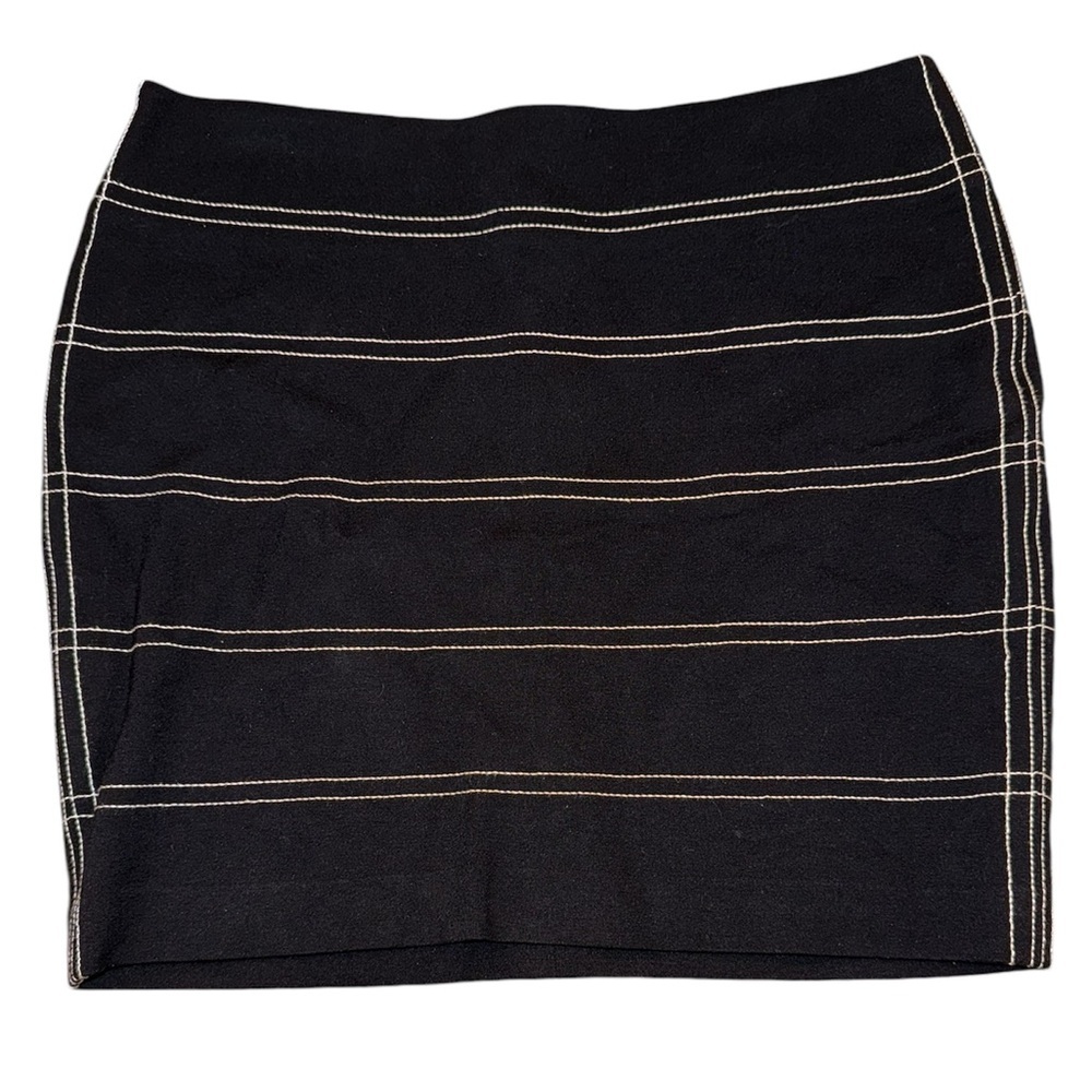 Express Design Studio Black White Exposed Seam Mini Skirt 6